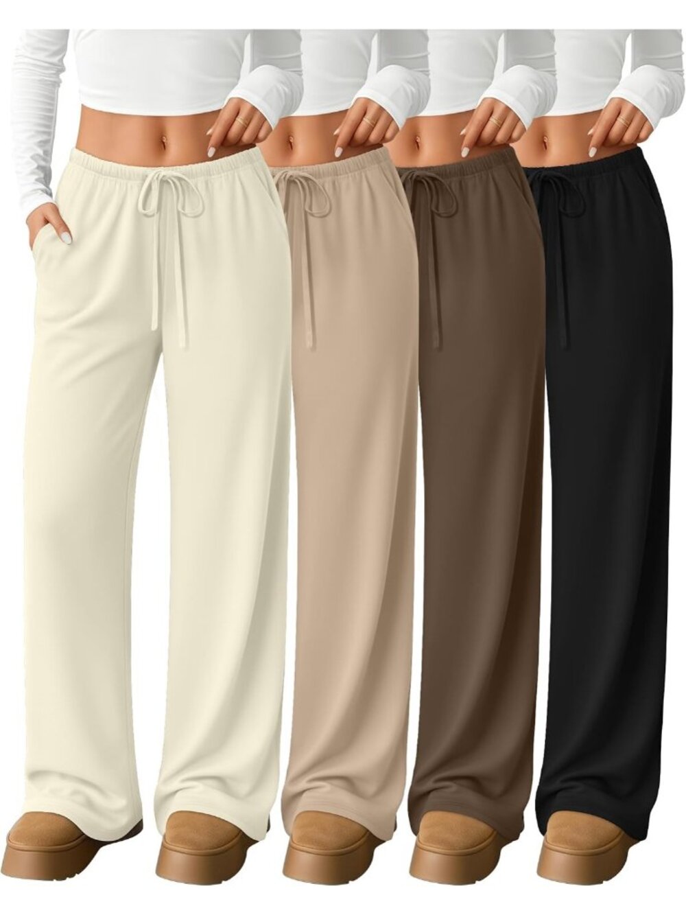 Cozy 4-Pack Women's Lounge Pants - Soft, Comfy, Casual Wear for Home